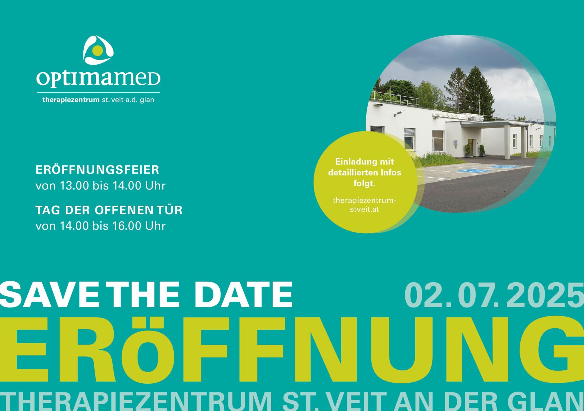Eröffnungsfeier 2025 des neuen OptimaMed Therapiezentrums St. Veit in Kärnten